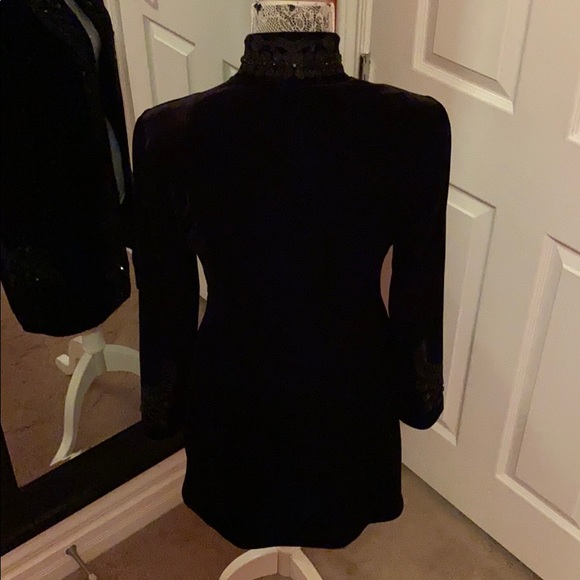 Chico’s blk velvet coat w/blk beads & embroidery - Picture 4 of 9